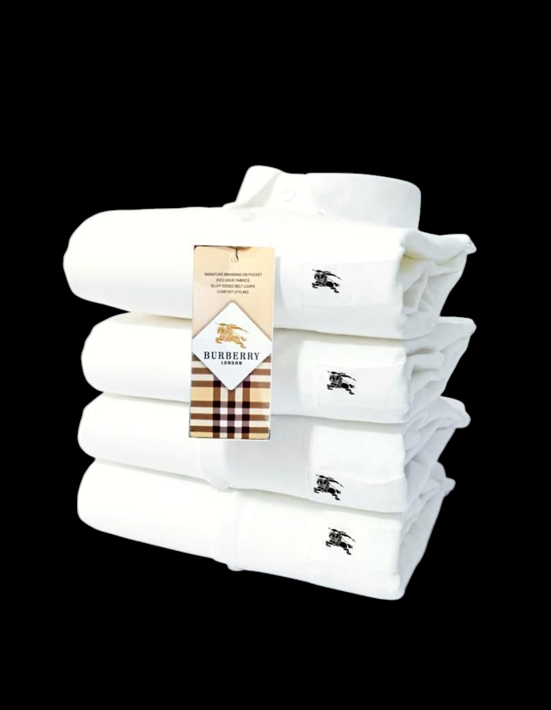 Burberry White Shirt 4pc Combo