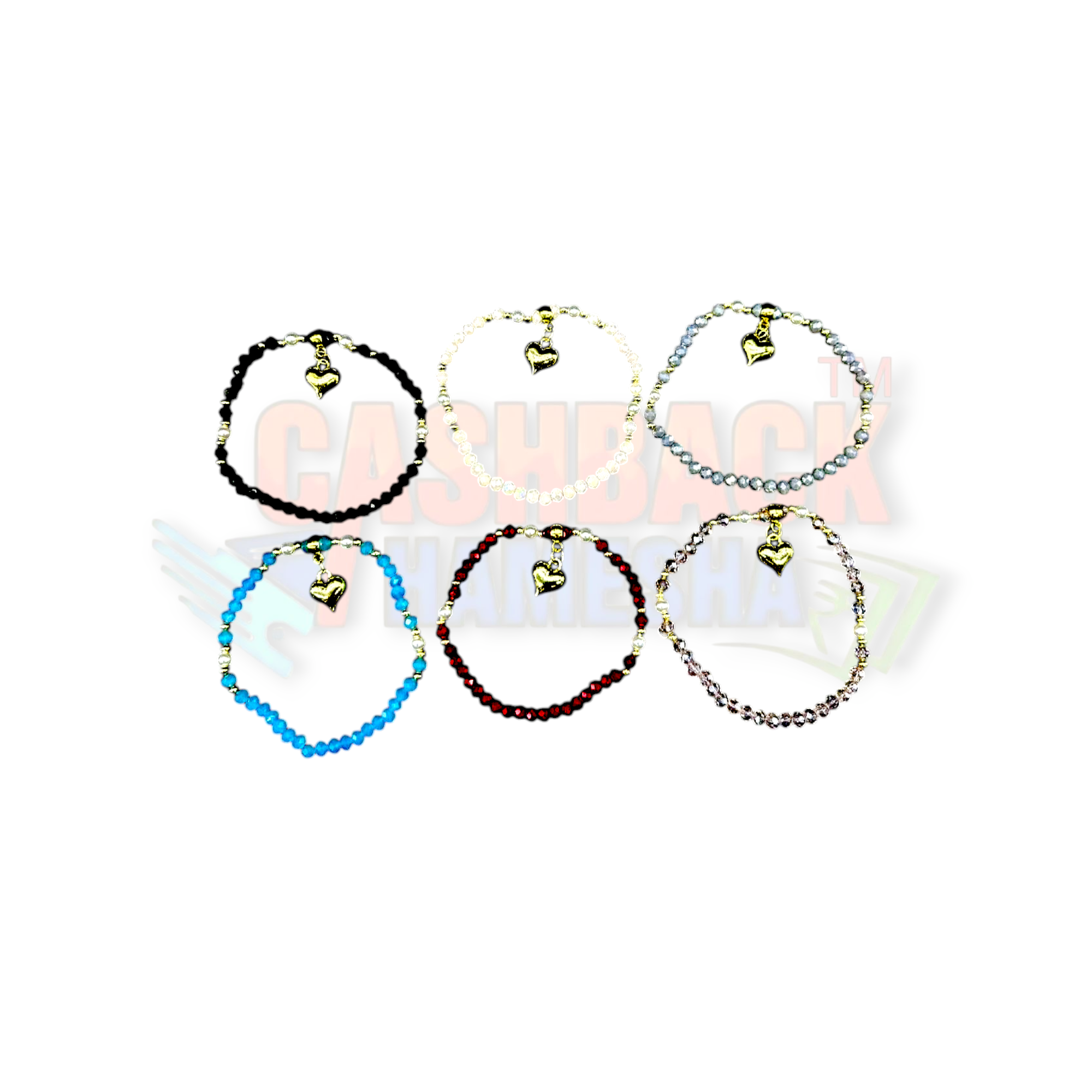 Ribbon Heart Bracelet 6 Colors 12 pc
